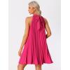 imageAllegra K Womens Tie Halter Neck Dress Sleeveless Summer Solid Color Flowy Pleated Beach Dress SundressHot Pink