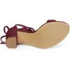imageAllegra K Womens Tie Up Heels Burgundy Open Toe Chunky High Heels Sandal 55 M US
