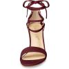 imageAllegra K Womens Tie Up Heels Burgundy Open Toe Chunky High Heels Sandal 55 M US
