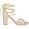 imageAllegra K Womens Tie Up Heels Strappy Chunky High Beige Heels Sandal 55 M US