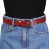 imageAllegra K Womens Vintage Hollow Belts Pin Buckle Faux Leather Belts for Jeans PantsBlack  Red