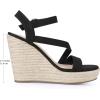 imageAllegra K Womens Wedge Sandal Platform Ankle Strap OpenToe Heel Buckle SandalsBlack
