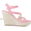imageAllegra K Womens Wedge Sandal Platform Ankle Strap OpenToe Heel Buckle SandalsPink