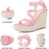 imageAllegra K Womens Wedge Sandal Platform Ankle Strap OpenToe Heel Buckle SandalsPink