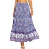 imageAllegra K Summer Boho Maxi Skirts for Women Floral Flowy Ruffle Tiered Long Skirts with PocketsBlue Purple