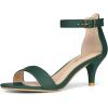 imageAllegra K Women Open Toe Kitten Heeled Ankle Strap Dark Green Sandals 10 M US
