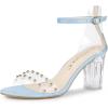 imageAllegra K Womens Clear Block Heel Ankle Strap Heeled SandalsSky Blue