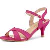 imageAllegra K Womens Cross Straps Kitten Heel SandalsHot Pink