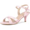 imageAllegra K Womens Cross Straps Kitten Heel SandalsPink