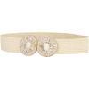 imageAllegra K Womens Elastic Wide Waist Belts Braided Belts for Dress Shell BuckleBeige