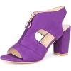 imageAllegra K Womens Front Zip Cut Out Chunky Heels Slingback Gladiator Heel SandalsPurple