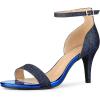 imageAllegra K Womens Glitter Ankle Strap Chunky Heels SandalsBlack Blue
