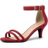 imageAllegra K Womens Kitten Heel Ankle Strap Sandals ShoesRed