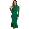 imageAllegra K Womens Mermaid Bodycon Dress Sheer Mesh Long Sleeve Mock Neck Elegant Evening Cocktail Valentines DressesGreen