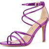 imageAllegra K Womens Open Toe Strappy Straps Stiletto Heel Purple Sandals 10 M US