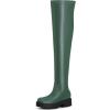 imageAllegra K Womens Platform Round Toe Lug Sole Chunky Low Heel Over Knee Thigh High BootsGreen