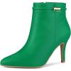 imageAllegra K Womens Pointy Toe Zipper Stiletto Heel Ankle BootsGreen