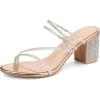imageAllegra K Womens Strappy Rhinestone Block Heel Slide SandalsRose Gold