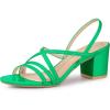 imageAllegra K Womens Strappy Slingback Chunky Heels Slide SandalsGrass Green