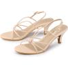 imageAllegra K Womens Strappy Slingback Kitten Heels SandalsBeige