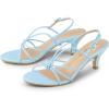 imageAllegra K Womens Strappy Slingback Kitten Heels SandalsSky Blue