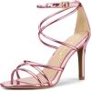 imageAllegra K Womens Strappy Straps Stiletto Heel Pink Sandals 10 M US