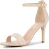 imageAllegra K Womens Suede Ankle Strap High Stiletto Heels Beige Sandals  75 M US