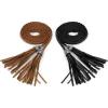 imageAllegra K Womens Tassels Braided Waist Belt Woven Skinny Belts for DressBrown  Black