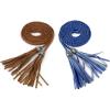 imageAllegra K Womens Tassels Braided Waist Belt Woven Skinny Belts for DressBrown  Royal Blue