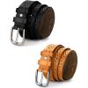 imageAllegra K Womens Vintage Hollow Belts Pin Buckle Faux Leather Belts for Jeans PantsBlack  Brown