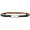 imageuxcell Metal Buckle Adjustable Thin High Waist Belt for WomenBlacksquare Buckle