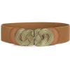 Round Buckle-brown Band-bronze Buckle