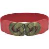 Round Buckle-red Band-bronze Buckle