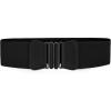 imageuxcell Women Bowknot Shaped Interlocking Buckle Elastic Belt WaistbandBlack