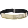 imageuxcell Women Fish Scale Fashionable Belt Elastic Band Metal Waistband Width 1 34 InchesGold