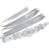 imageuxcell Women Rhinestone Bead Decor Satin Ribbon Wedding BeltGray