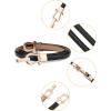 imageuxcell Metal Buckle Adjustable Thin High Waist Belt for WomenBlackdouble Round Buckle