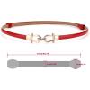 imageuxcell Metal Buckle Adjustable Thin High Waist Belt for WomenReddouble Round Buckle