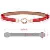 imageuxcell Metal Buckle Adjustable Thin High Waist Belt for WomenRedround Buckle