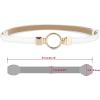 imageuxcell Metal Buckle Adjustable Thin High Waist Belt for WomenWhitebig Round Buckle