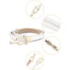imageuxcell Metal Buckle Adjustable Thin High Waist Belt for WomenWhitedouble Round Buckle