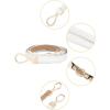 imageuxcell Metal Buckle Adjustable Thin High Waist Belt for WomenWhiteround Buckle