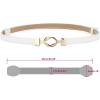imageuxcell Metal Buckle Adjustable Thin High Waist Belt for WomenWhiteround Buckle