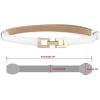 imageuxcell Metal Buckle Adjustable Thin High Waist Belt for WomenWhitesquare Buckle