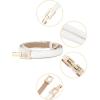 imageuxcell Metal Buckle Adjustable Thin High Waist Belt for WomenWhitesquare Buckle