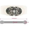 imageuxcell Retro Knot Woven Metal Interlocking Buckle Elastic Waist Cinch Belt BandFloral Bucklebeige Bandbronze Buckle