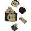 imageuxcell Retro Knot Woven Metal Interlocking Buckle Elastic Waist Cinch Belt BandRound Buckleblack Bandbronze Buckle