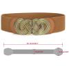 imageuxcell Retro Knot Woven Metal Interlocking Buckle Elastic Waist Cinch Belt BandRound Bucklebrown Bandbronze Buckle