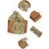 imageuxcell Retro Knot Woven Metal Interlocking Buckle Elastic Waist Cinch Belt BandRound Bucklebrown Bandbronze Buckle