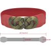 imageuxcell Retro Knot Woven Metal Interlocking Buckle Elastic Waist Cinch Belt BandRound Bucklered Bandbronze Buckle